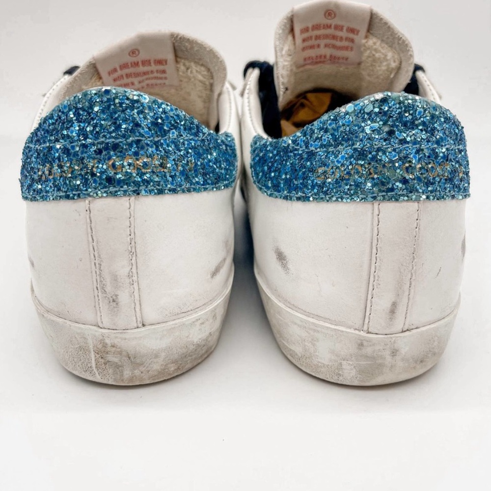 Golden Goose White Sneakers with Blue Glitter ✨ Details - Picture 4 of 12